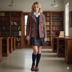 GAP Vtg Y2k Preppy Wool Blend Herringbone Double Breasted Blazer Rust Brown Sz 4